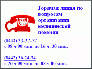 Горячая линия по вопросам организации мед. помощи